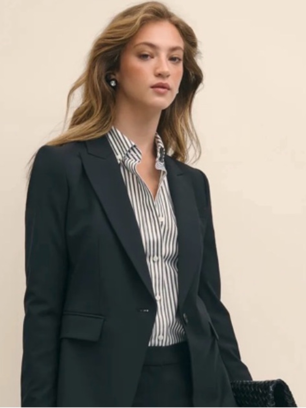 Women's Black Brooks Brothers Tailored Blazer with Classic Notch Lapel